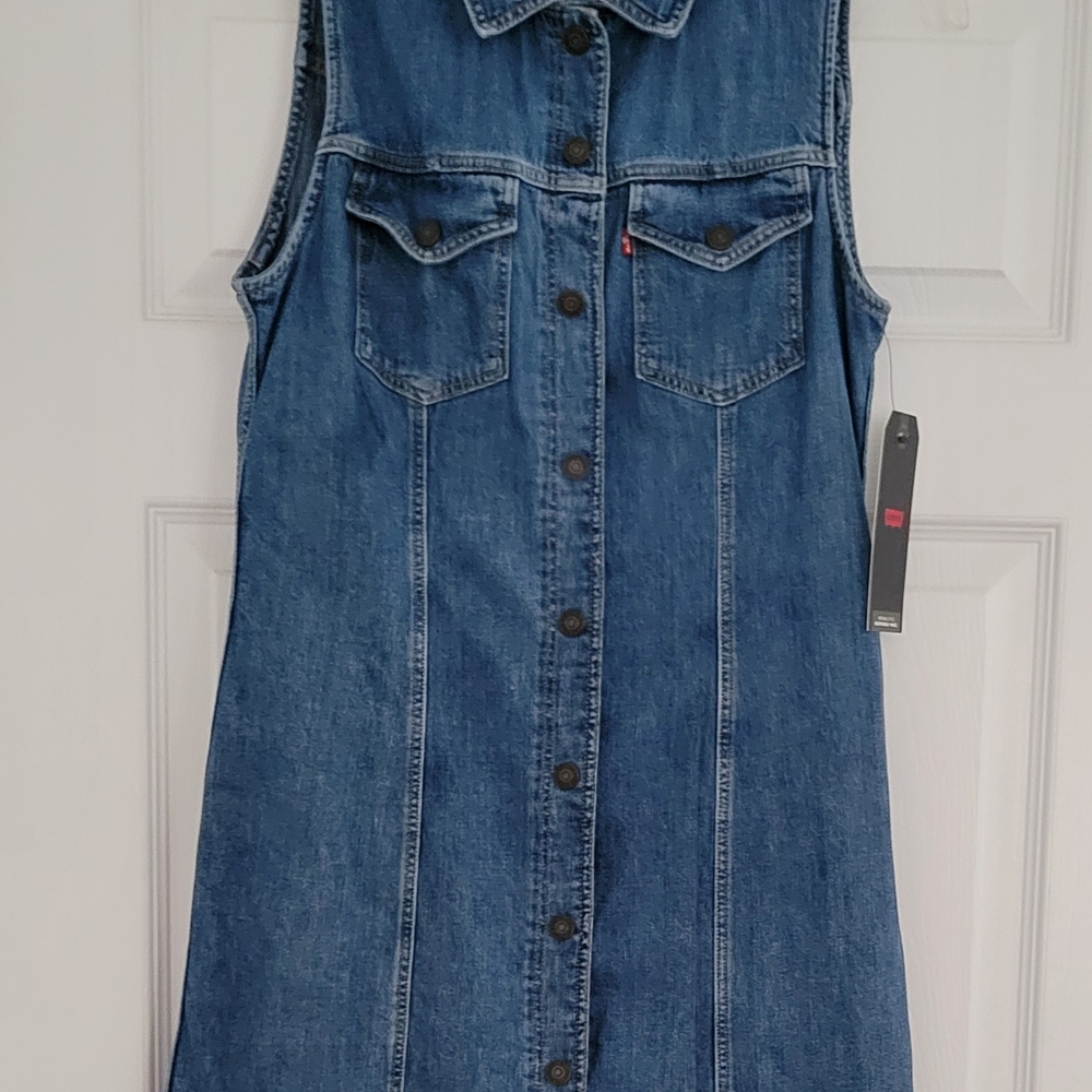 Levi's Blue Denim Sleeveless Dress